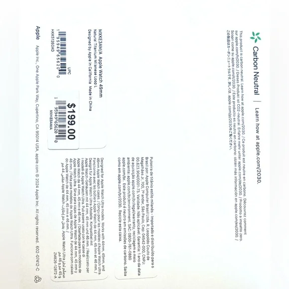 Apple iWatch 49mm NATURAL Titanium Milanese Loop size "L" for UltraII Sealed,NEW - Picture 12 of 14